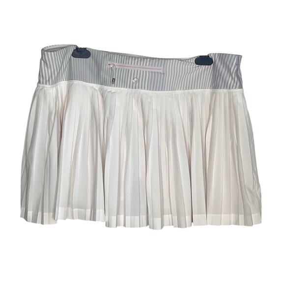 Lululemon Pleat to Street Striped Waistband Mid-Rise Skort White Women's Size 10 - Picture 5 of 7